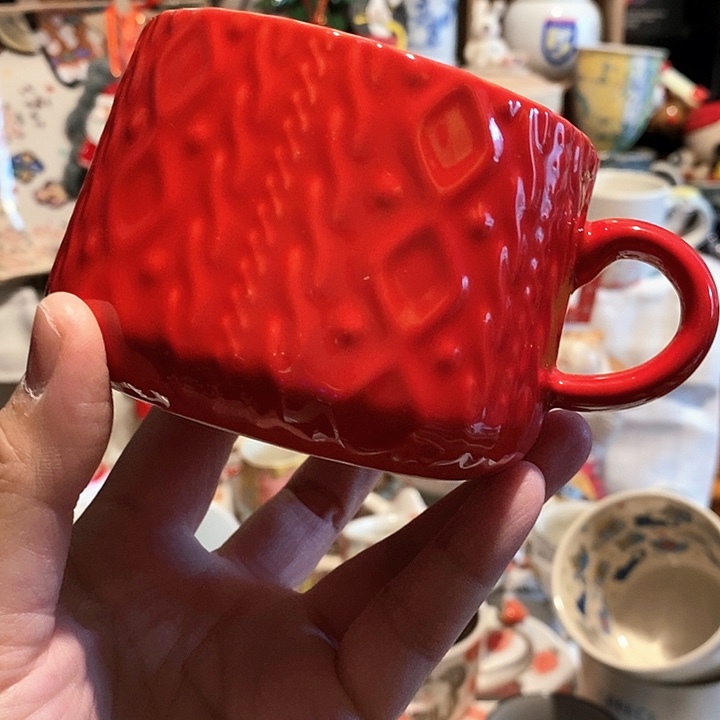 搪瓷毛衣纹路咖啡杯