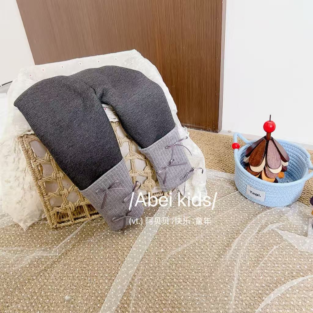 【C12】加厚绒好多蝴蝶结打底裤童装