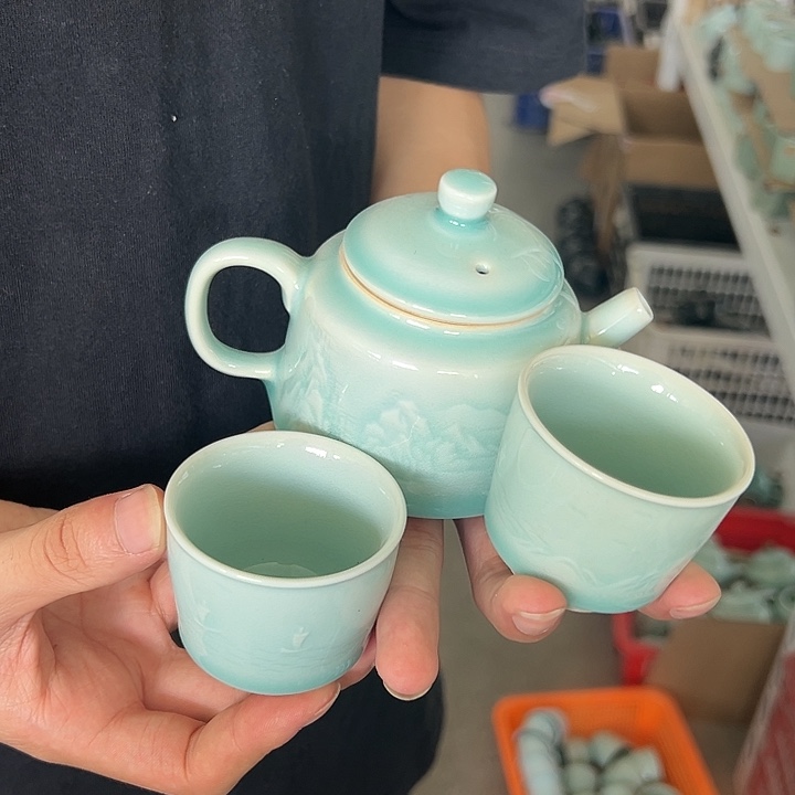 龙泉云间青瓷小米茶器
