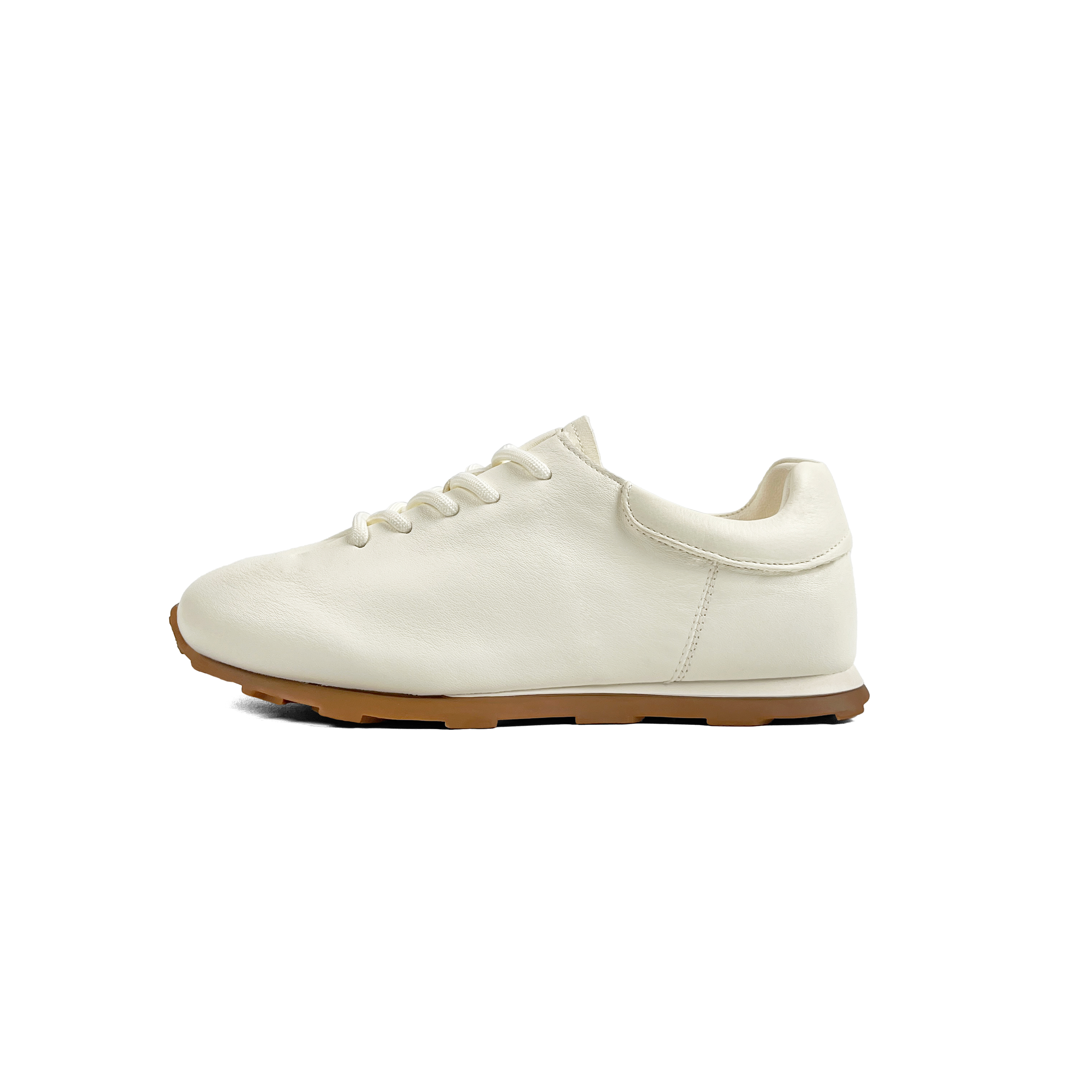 （奶油小生）中跟圆头时尚休闲鞋春季鞋子系带运动秋季豆豆鞋70004