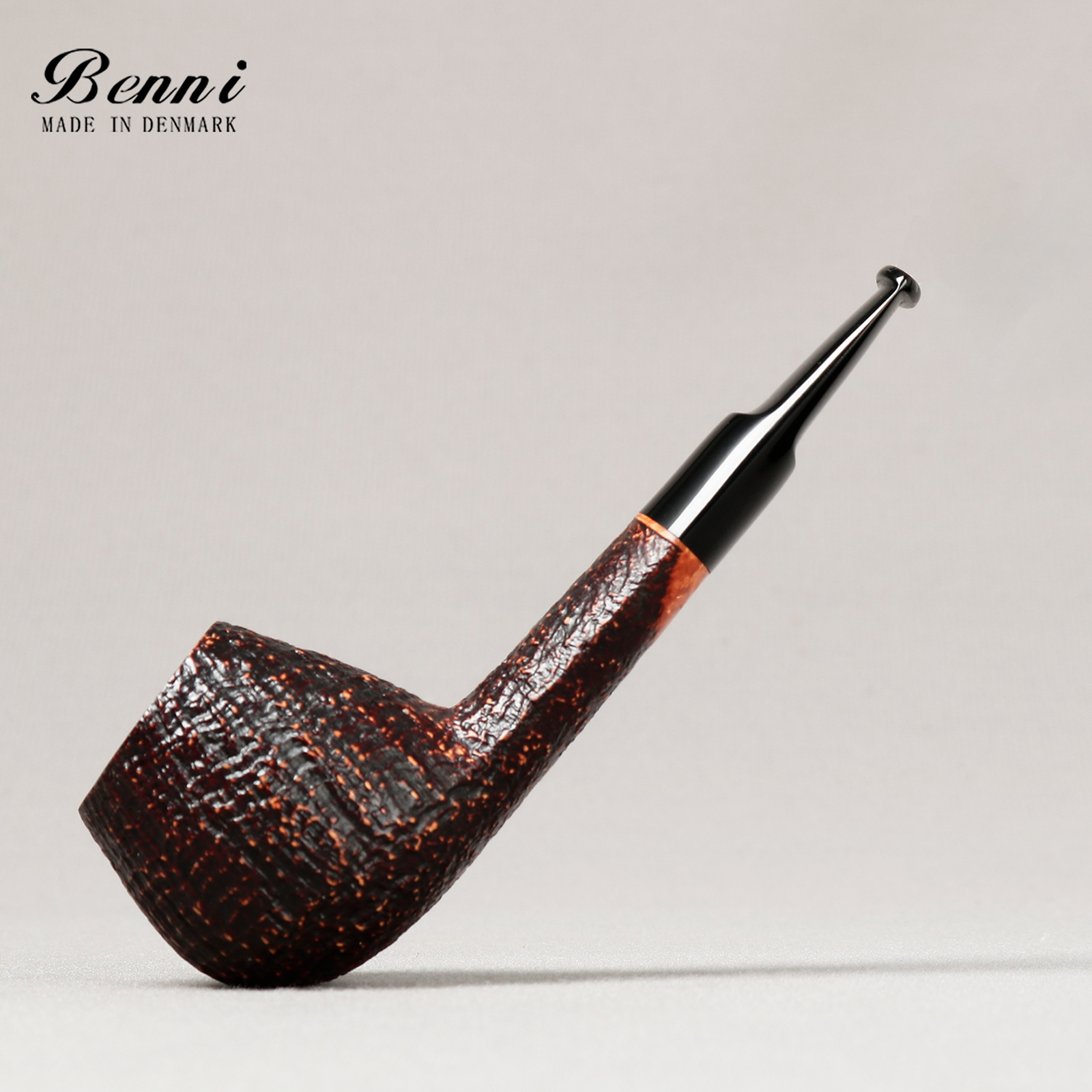 丹麦大师Benni本尼 深色喷砂苹果直斗 3mm 手工石楠木烟斗