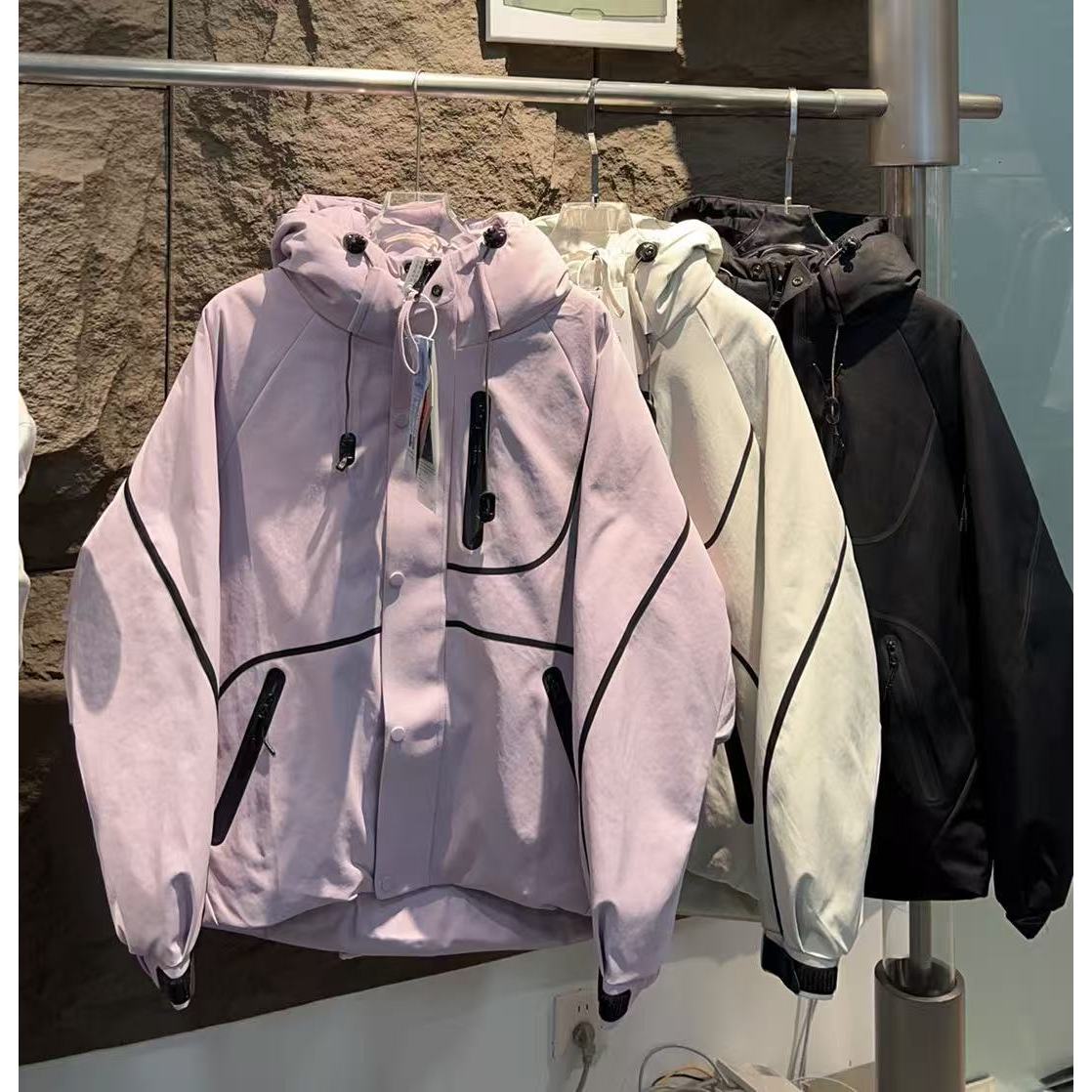 6856-1  潮牌明线条休闲时尚羽绒服 