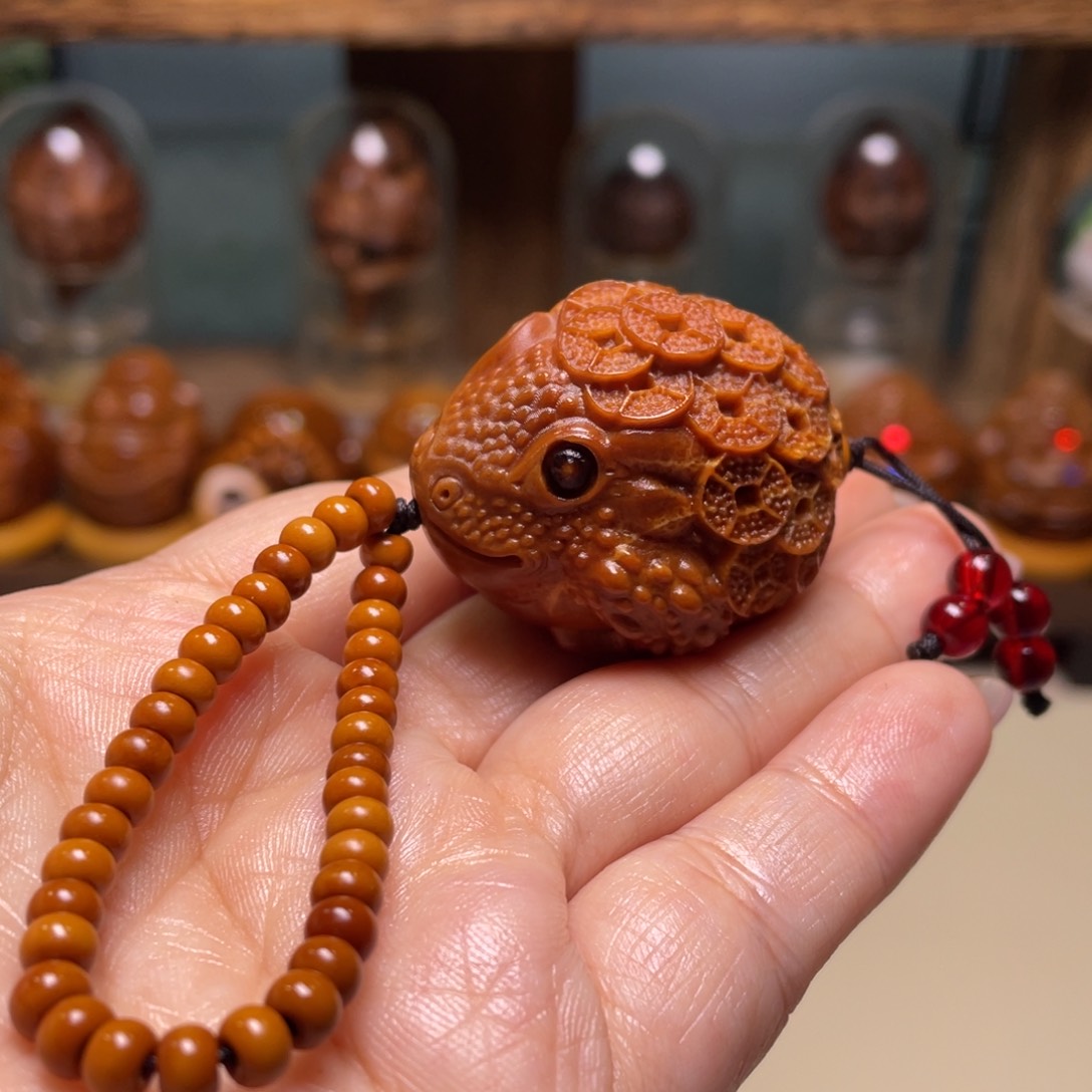 佛螺菩提吊坠辈辈有财金蟾链子一套