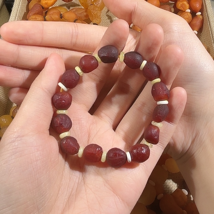 琥珀未镶嵌手链蜜蜡海漂手串