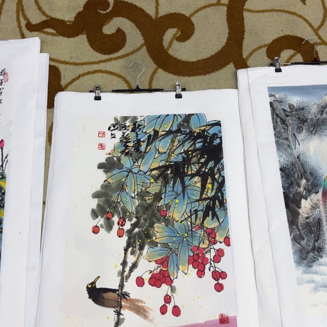 史***阳国画李海文四尺三开李欣主播