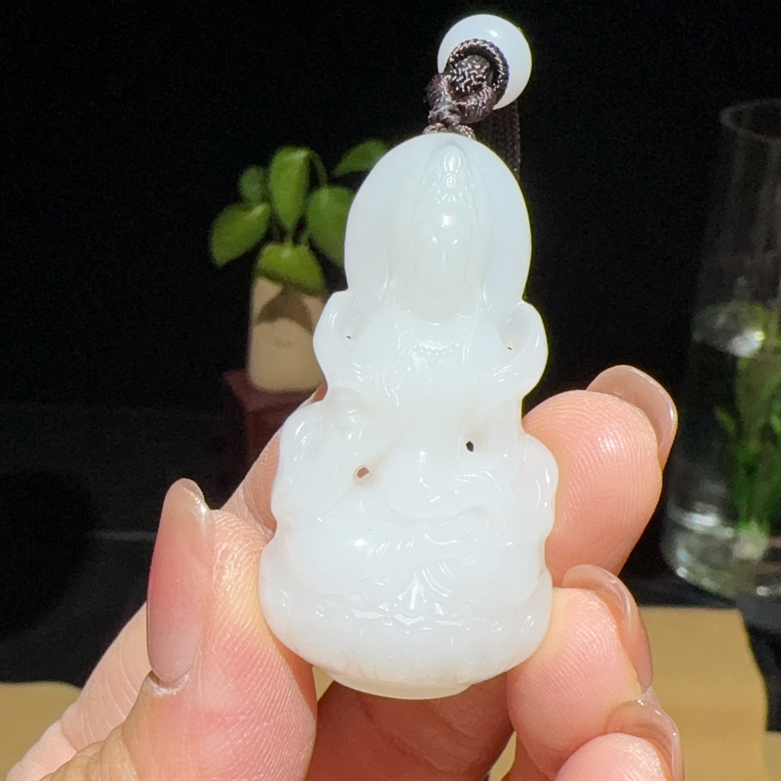 新疆和田玉观音立体观音素衣观音49.5*25.6*14.3重约24克