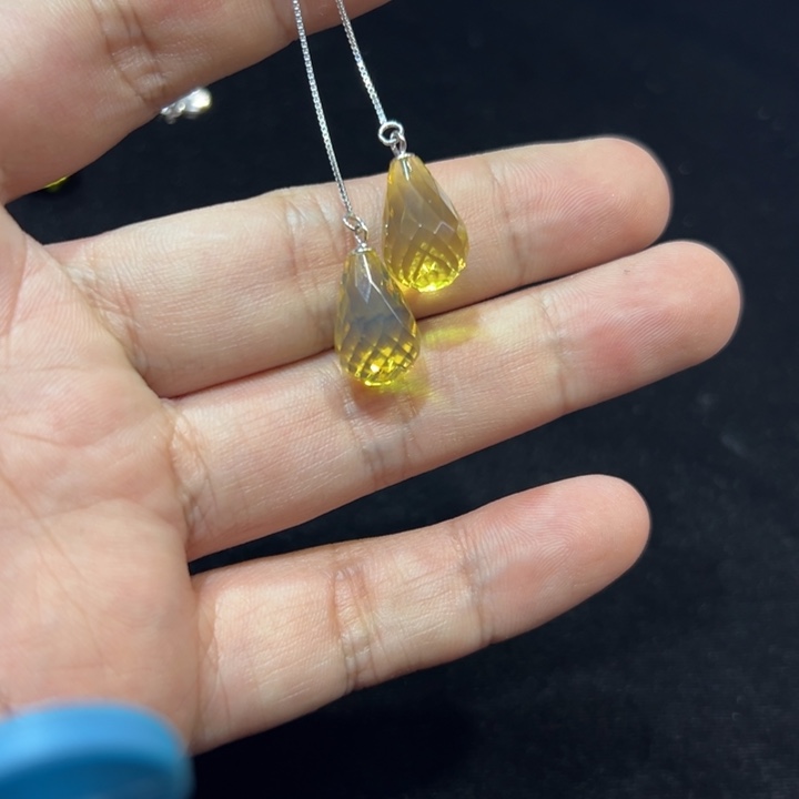 琥珀颈饰未镶嵌琥珀耳环