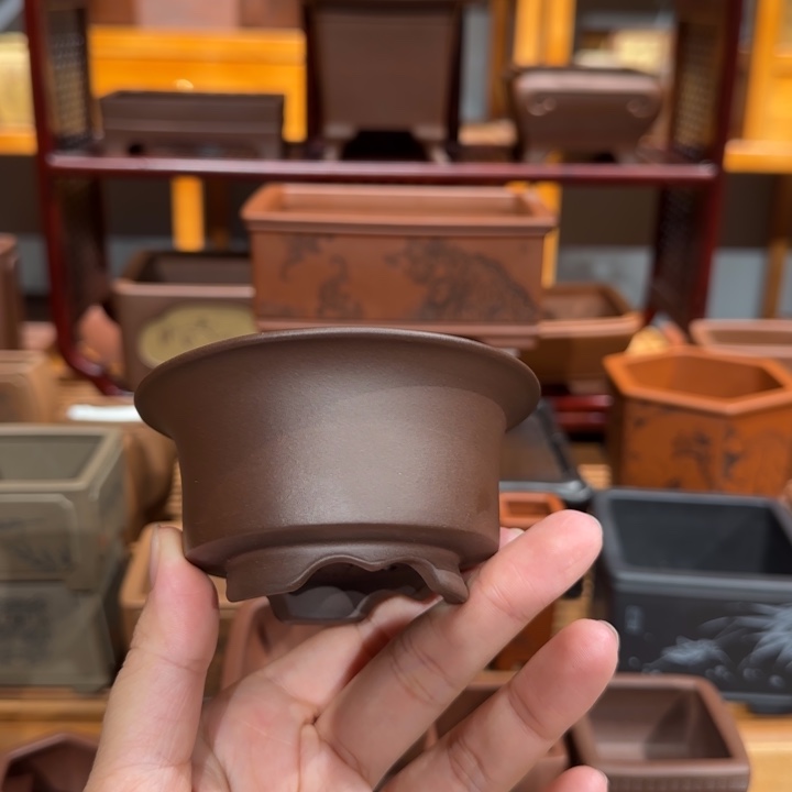 紫砂花盆口径7.5深度4