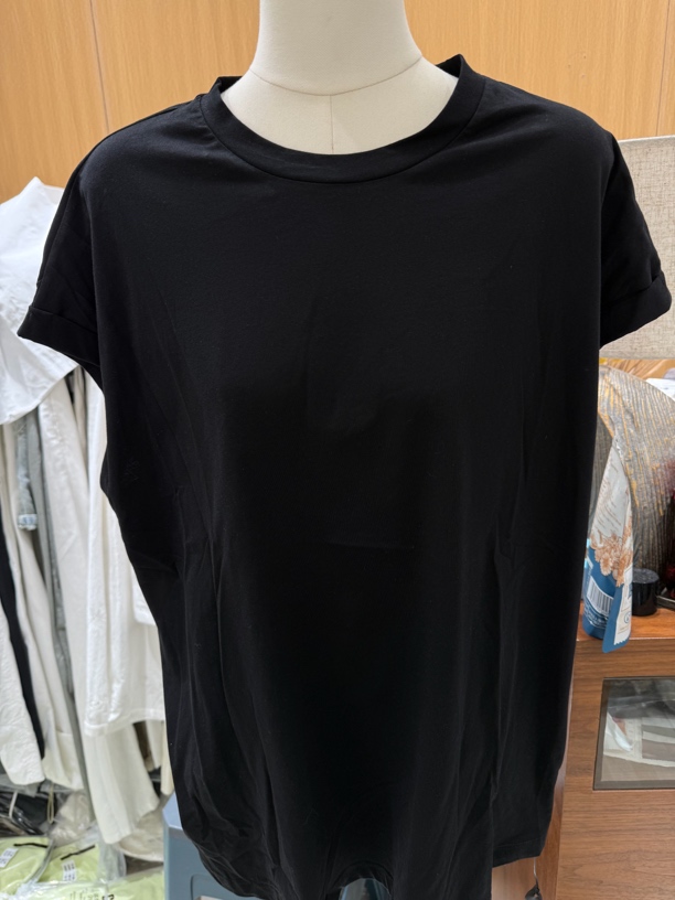 透气黑色轻职风长袖圆领吸汗百搭宽松纯色运动T恤