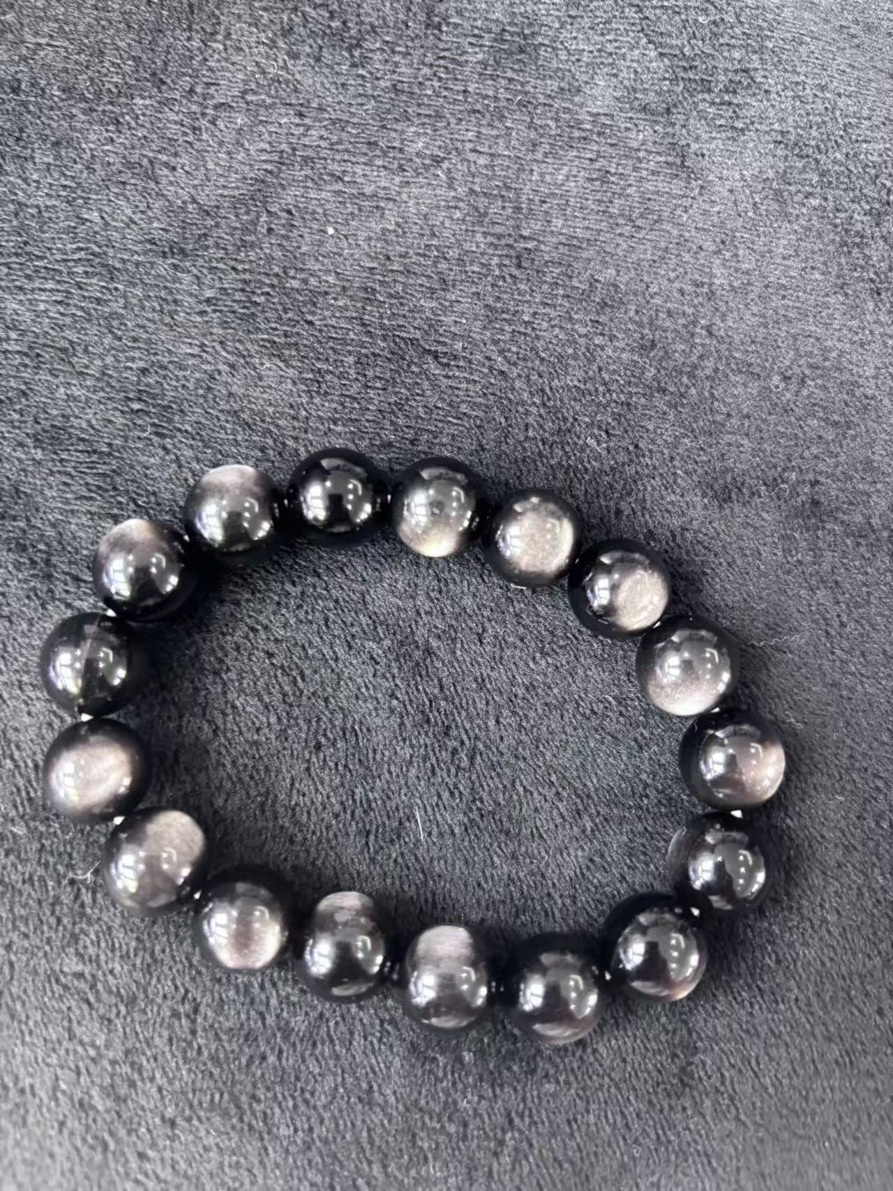 s999  天然银耀石手链 12mm 多样发其一