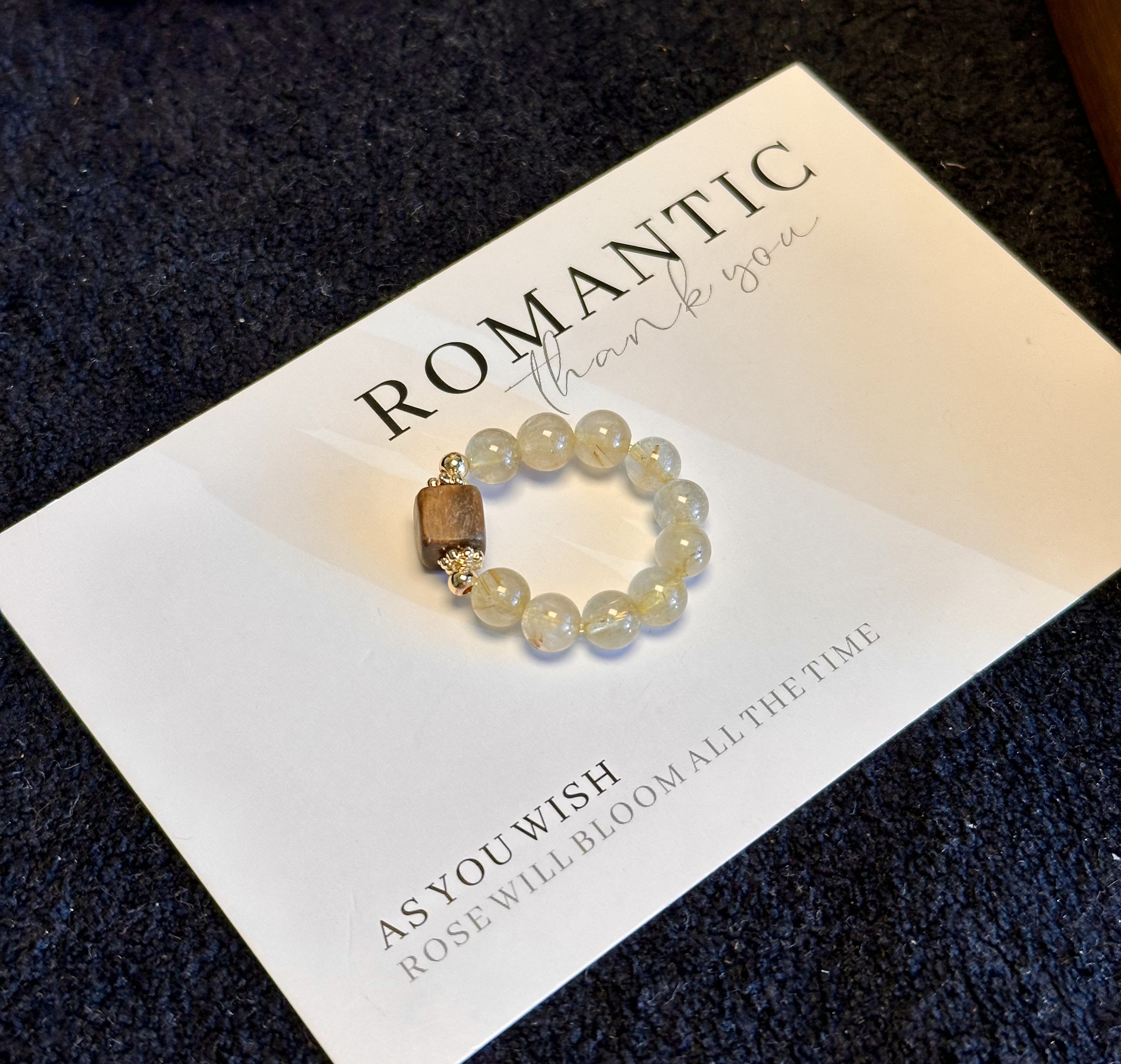 【戒指合集直播间专享】天然金发晶设计款戒指 指定发财