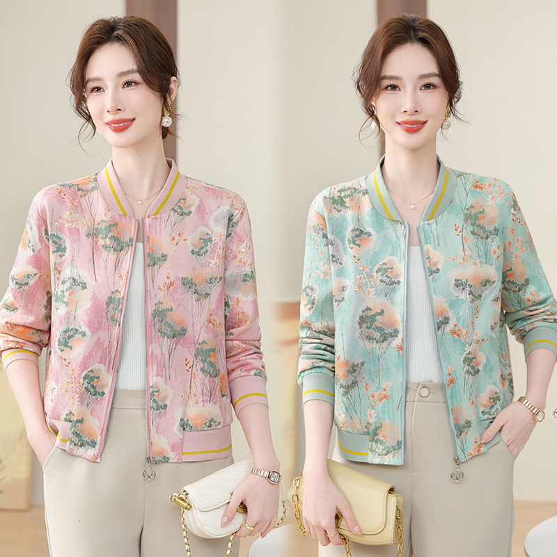 妈妈款春装外套减龄显瘦洋气休闲中老年aa5882