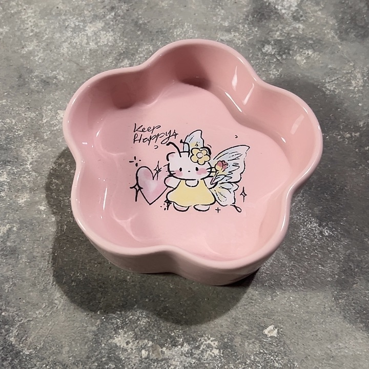 瓷片陶瓷kt猫粉色