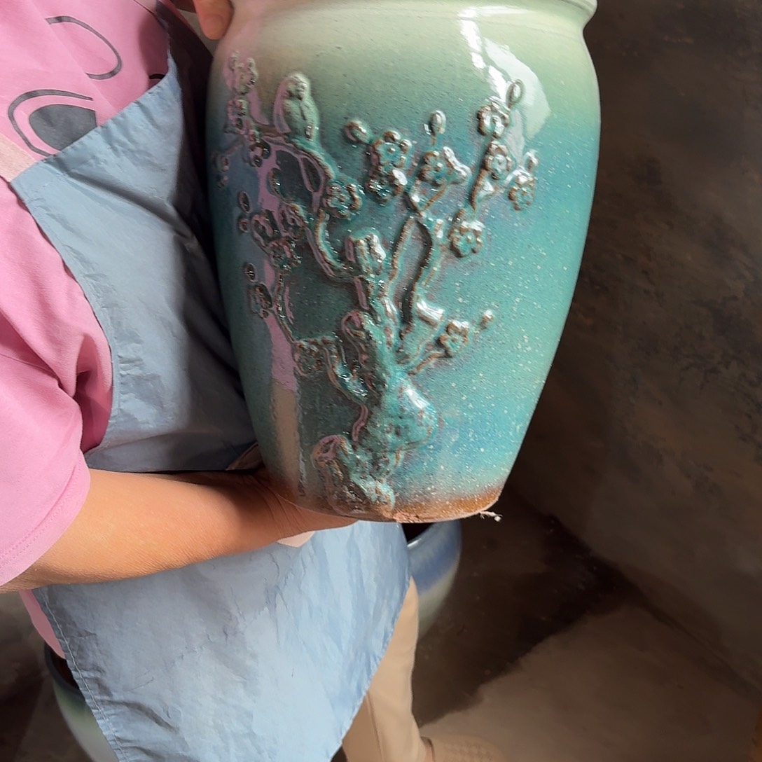 紫砂花盆口25高35
