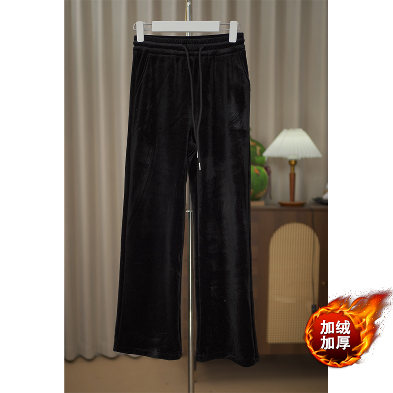 加厚丝绒裤-5858-重磅植绒加厚保暖女直筒长裤