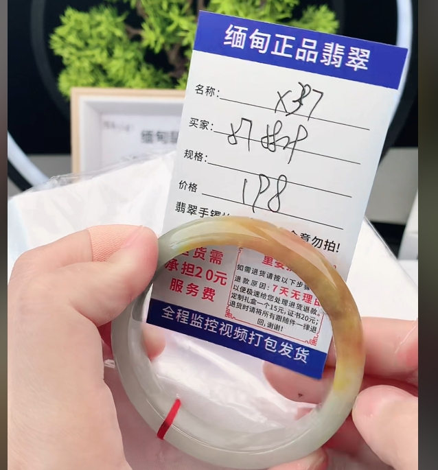 X37缅甸翡翠手镯处理198/条【一物一证】实物以直播间为准