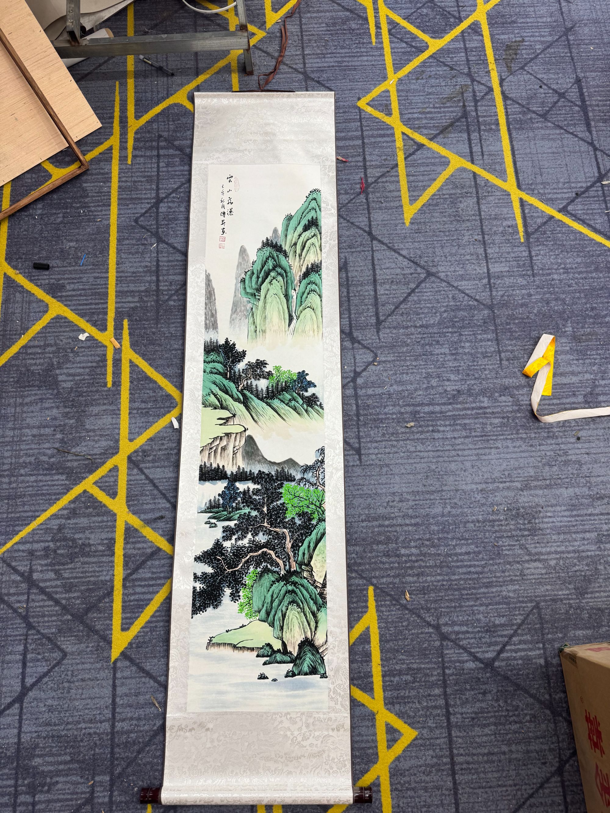 【精品复仿】《空山观瀑》竖幅艺术微喷复刻装裱玄关装饰画