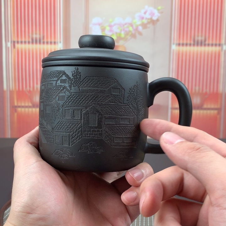 紫砂茶杯紫砂茶具手工紫砂盖杯