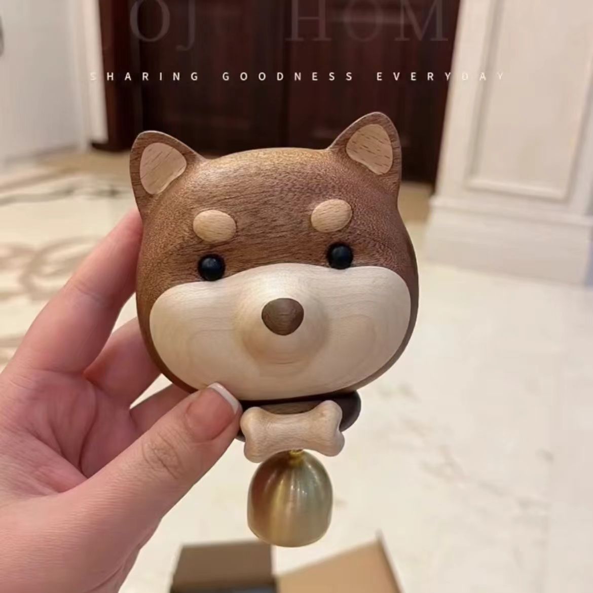 柴犬门铃小狗儿进门提醒铃铛仿铜磁吸进门铃铛冰箱贴伴手礼物