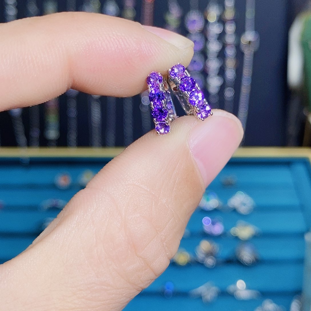 紫晶珠宝半成品银S925镶嵌