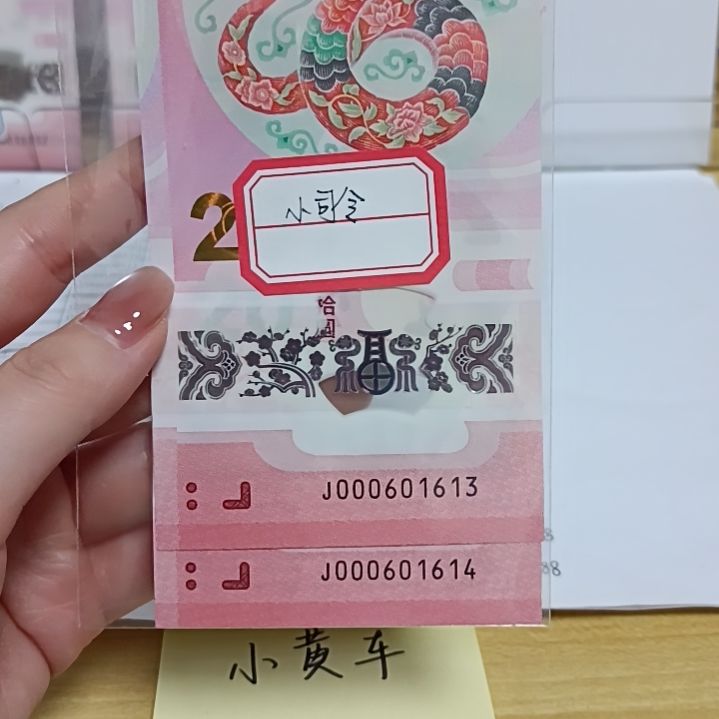 塑料蛇钞号码如图000601613+14