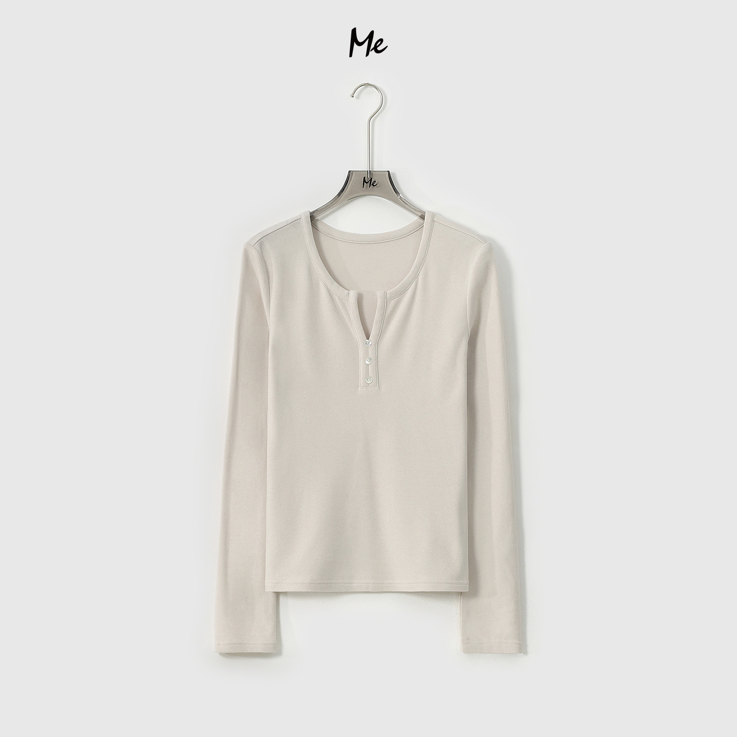 ME【粉底液亨利打底衫】天丝混纺巨柔亲肤时尚极简内搭上衣MESA4549