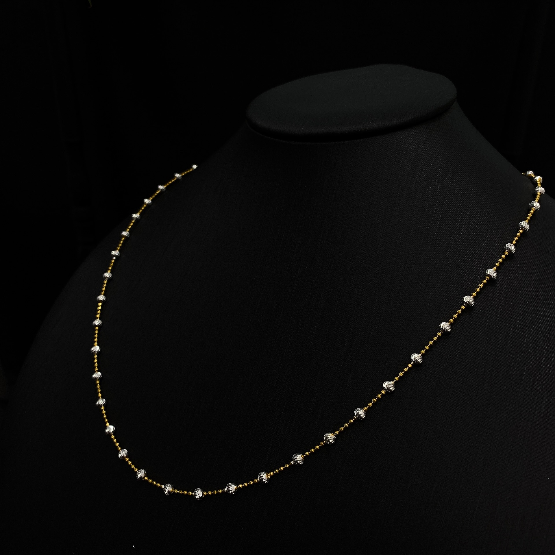 链子925银 【清卿家】轻奢法式925小众车花豆豆圆珠宝链50cm一条