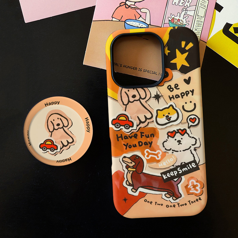 小狗贴纸菲林二合一适用苹果17/16promax手机壳15/14保护套13