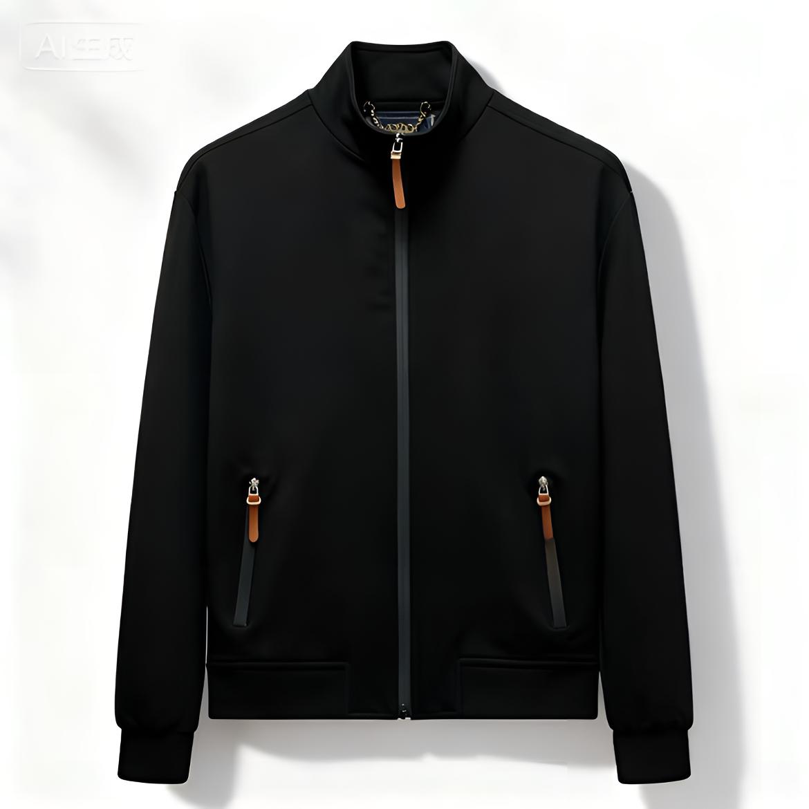 【刘总专属】黑色设计师欧洲奢品秋冬情侣款夹克外套073黑色不加绒