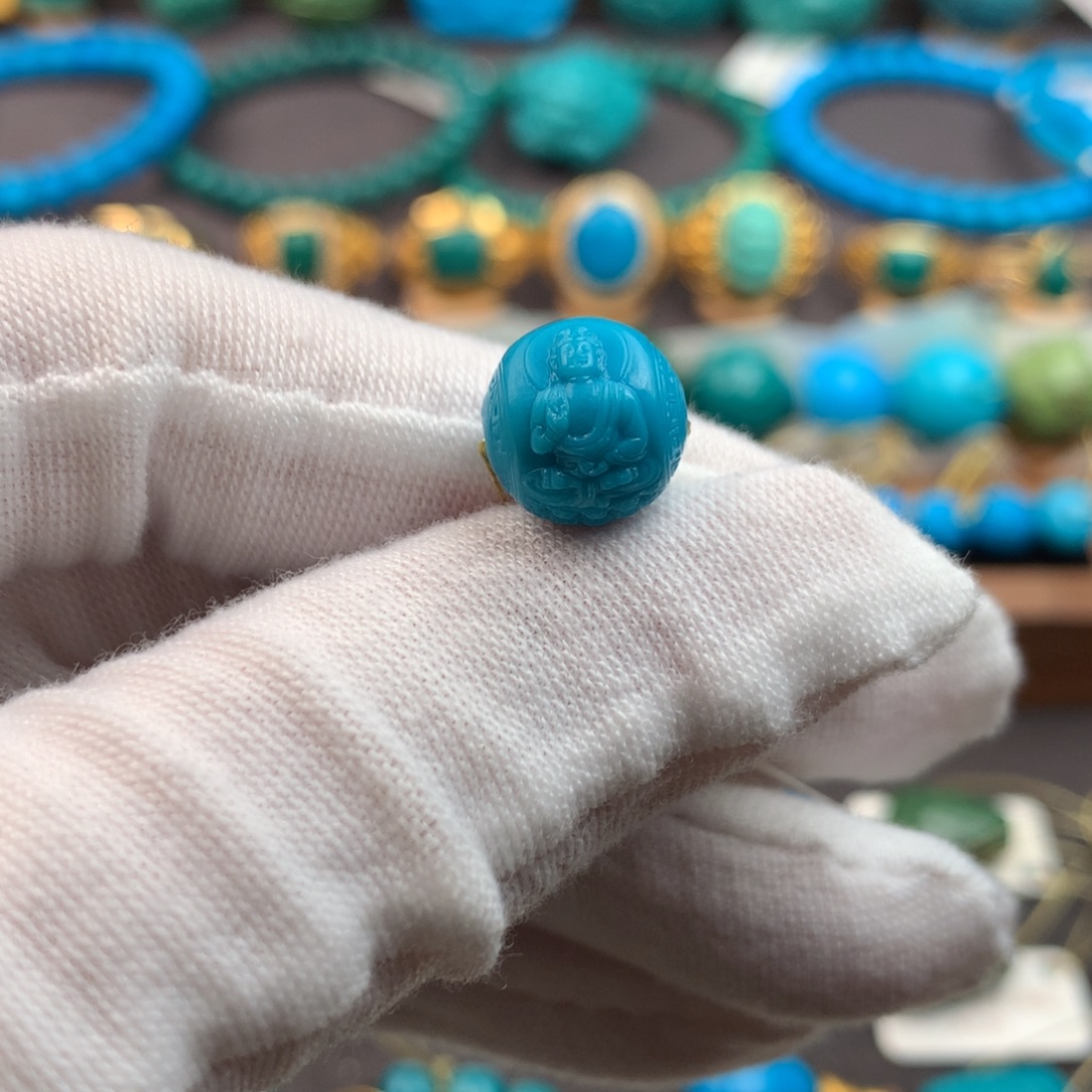 绿松石未镶嵌发饰10mm