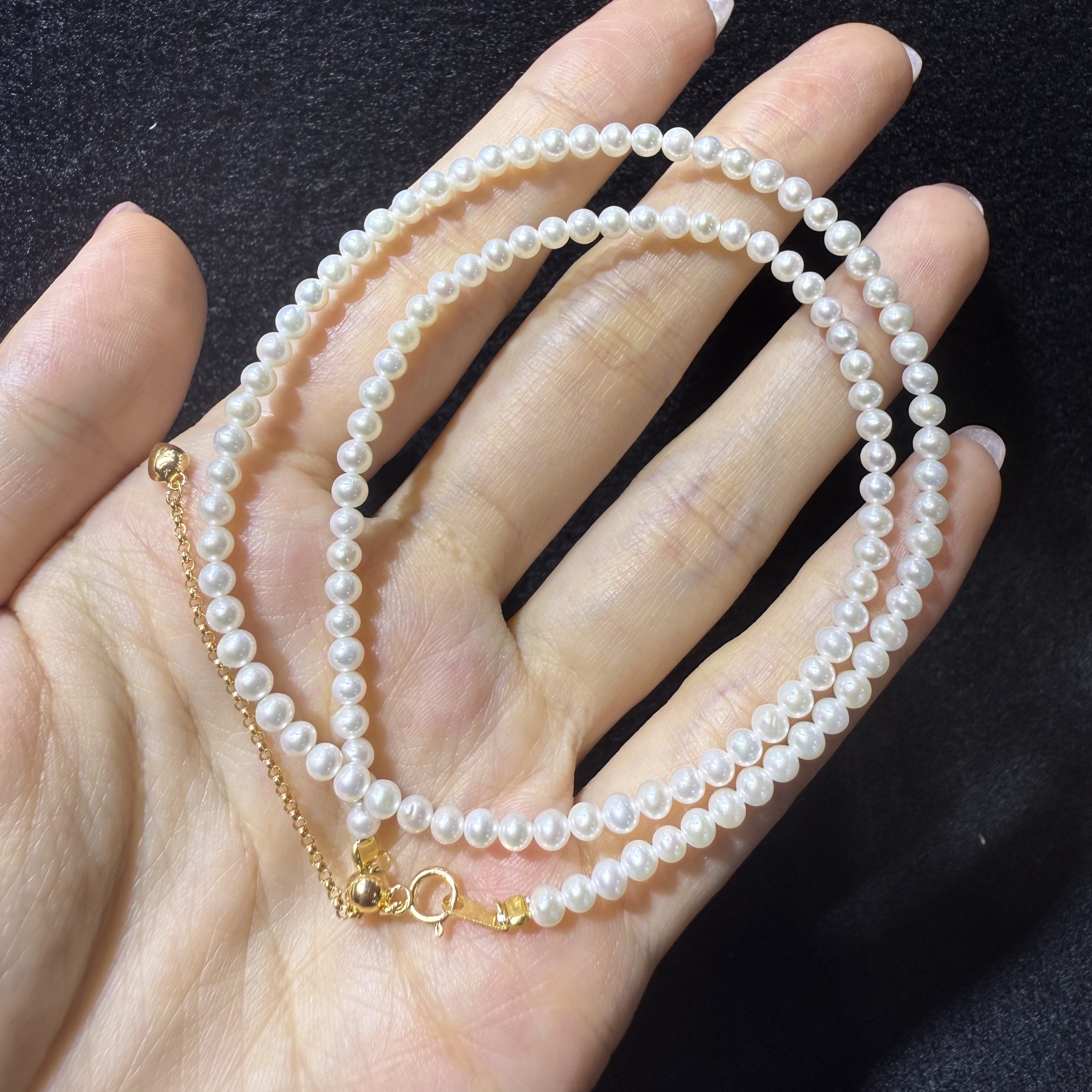 L【玉氏珠宝】925银淡水珍珠项链-约3mm 多样性发一 CAN1440389