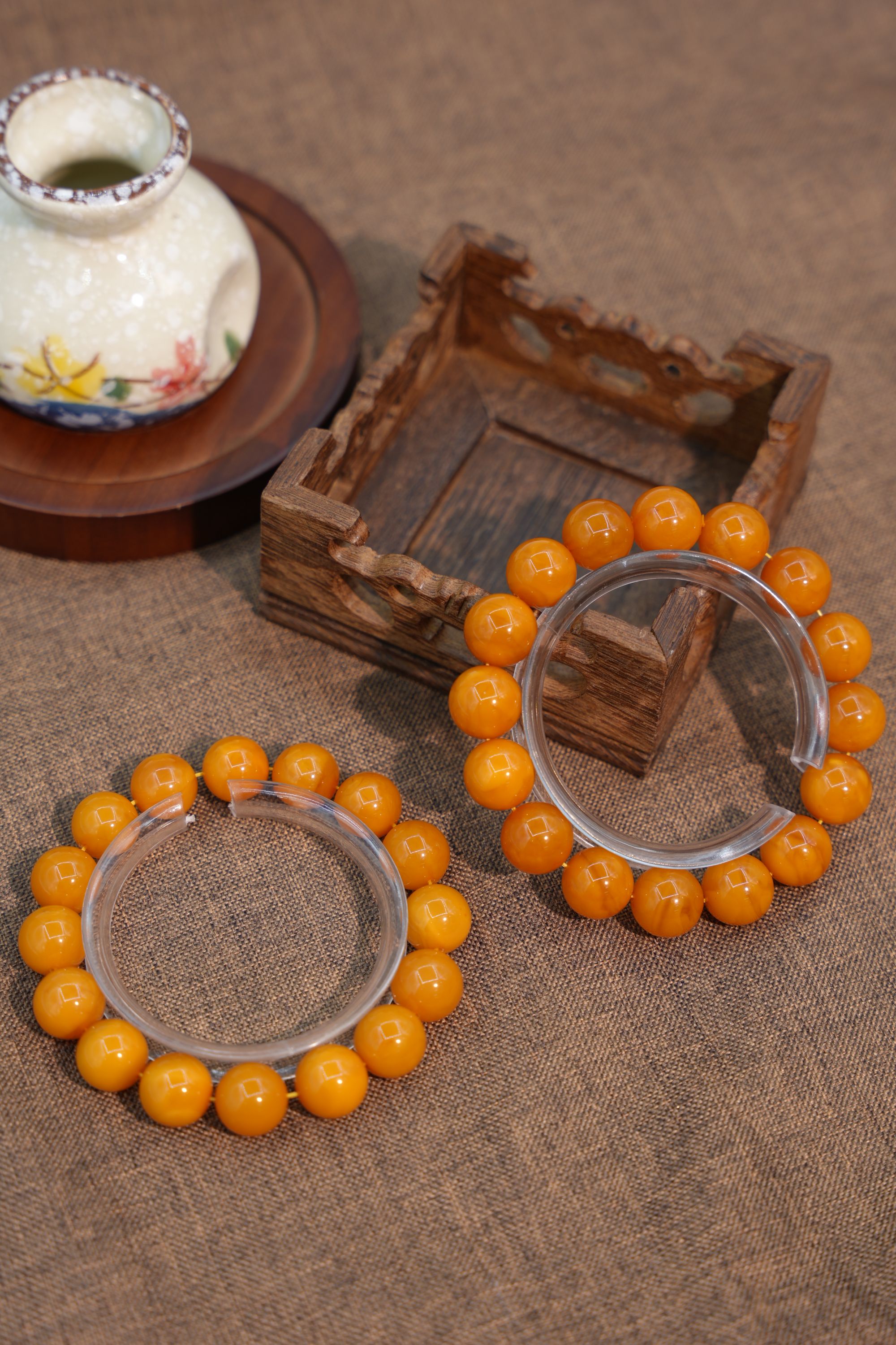 12+老蜡花蜡圆珠手串多样性发一件ZW20275903