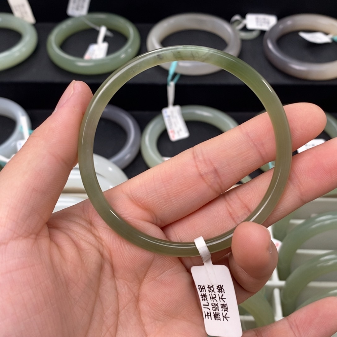 和田玉手镯未镶嵌58.59