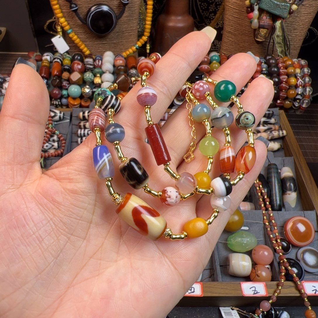 玛瑙/玉髓未镶嵌项链