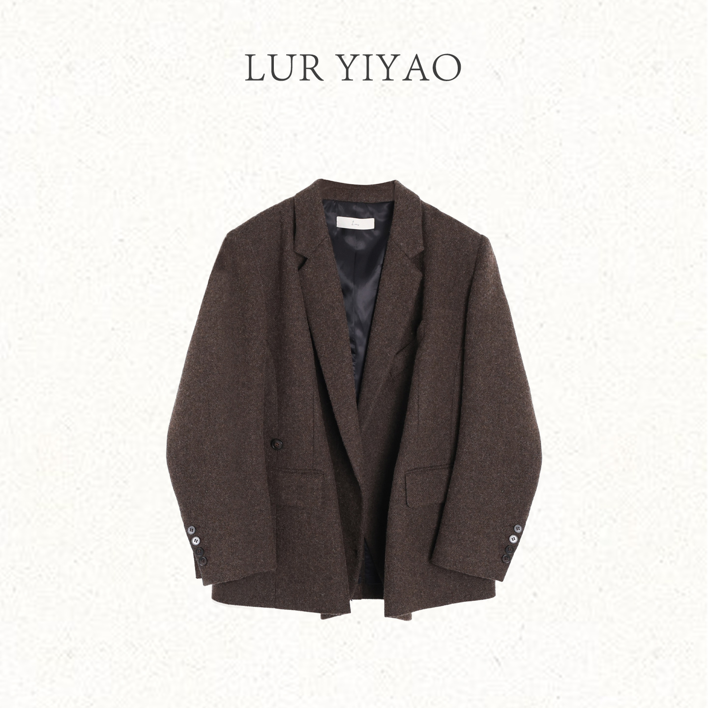 MOON【西部爵士】秋冬时尚百搭设计羊毛气质西装外套10295