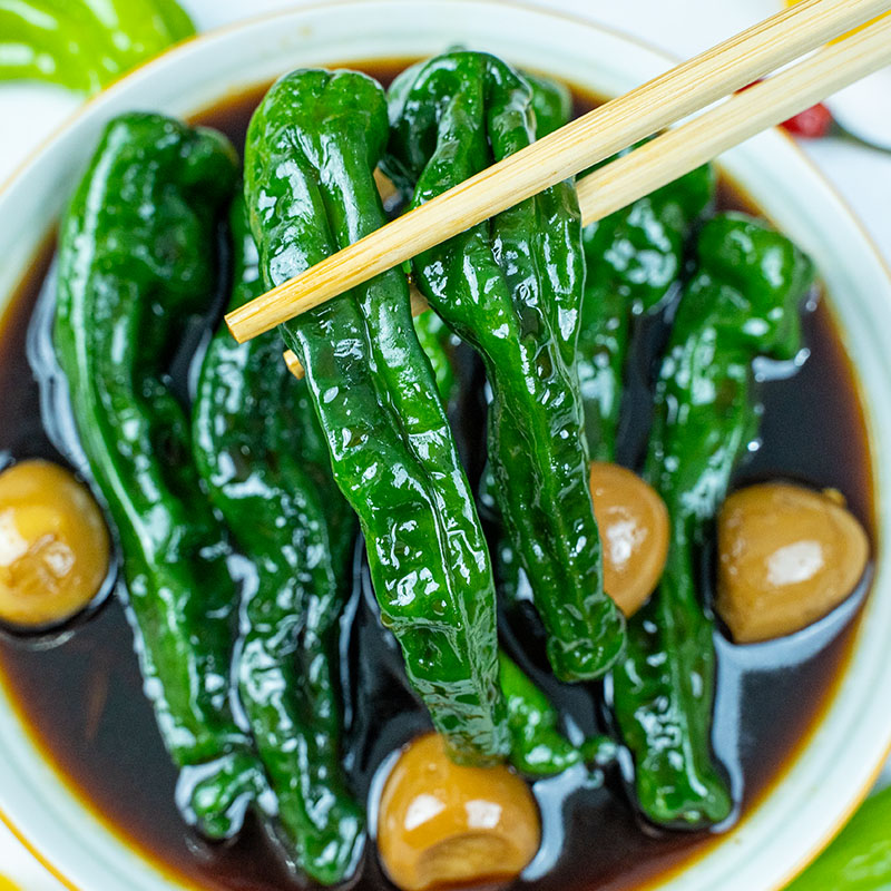 邳州农手工生腌鹌鹑蛋辣椒香辣爽口皱皮辣椒开胃下饭菜