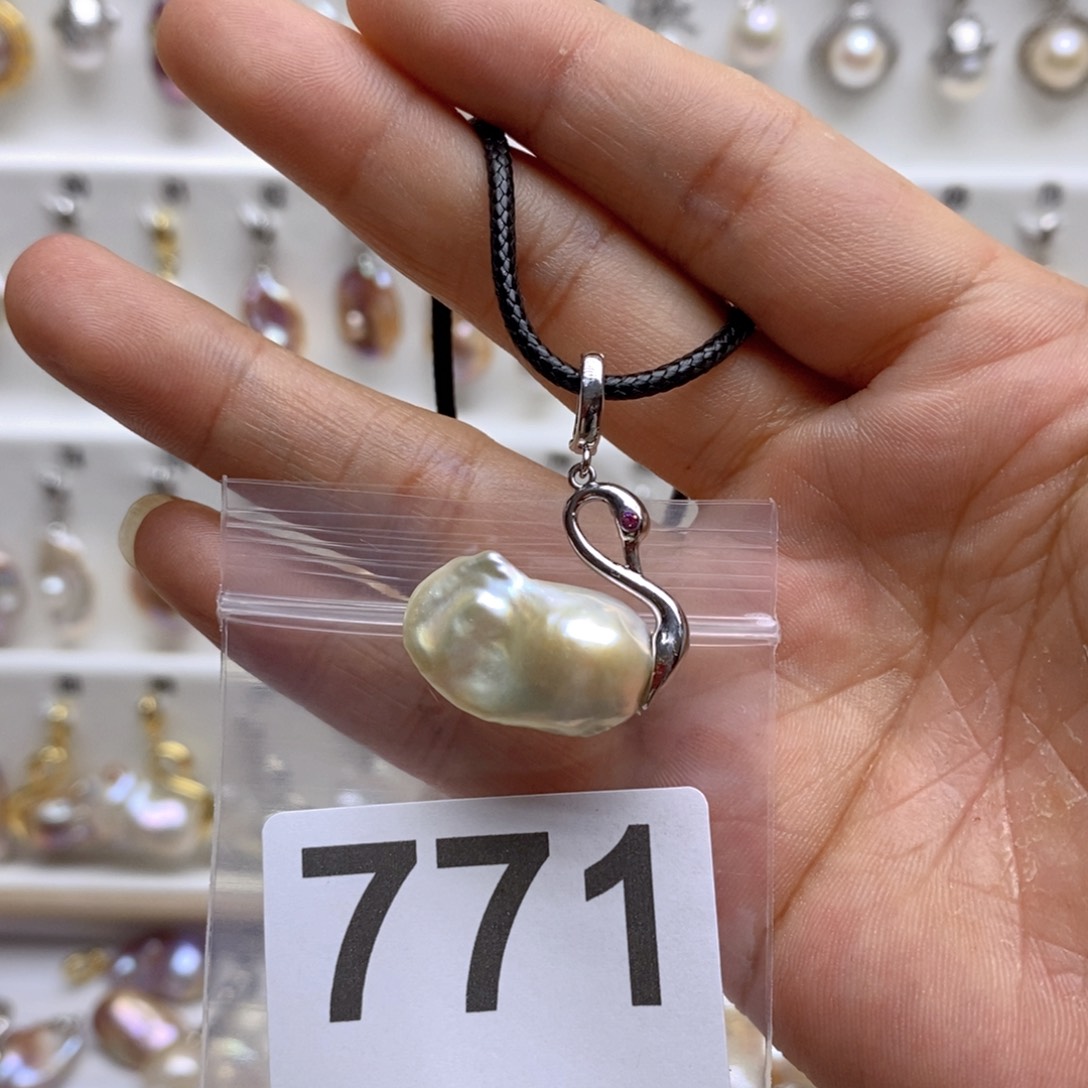 淡水珍珠颈饰银S925镶嵌771