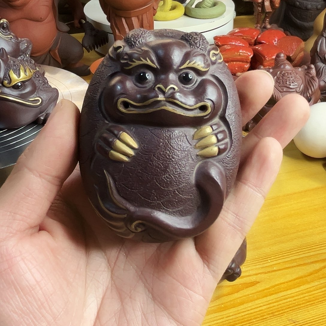 紫砂茶宠维****维龙宝贝原矿紫泥