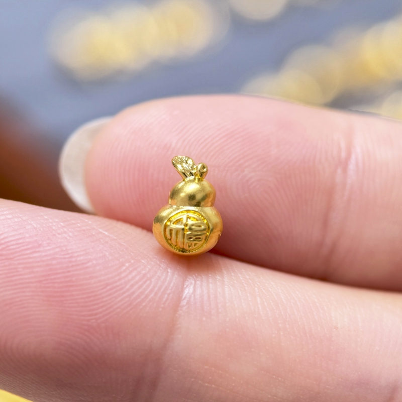【金哆哆】足金999福字葫芦中穿黄金手绳手串配件