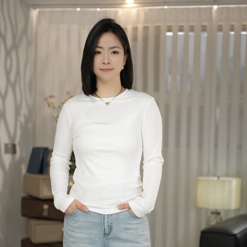 果冻T Q弹软绵的长袖T恤春季新品打底上衣女 ZZ69101034