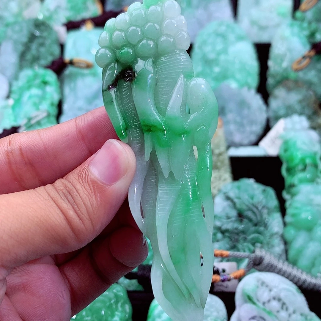 天然A货翡翠人参