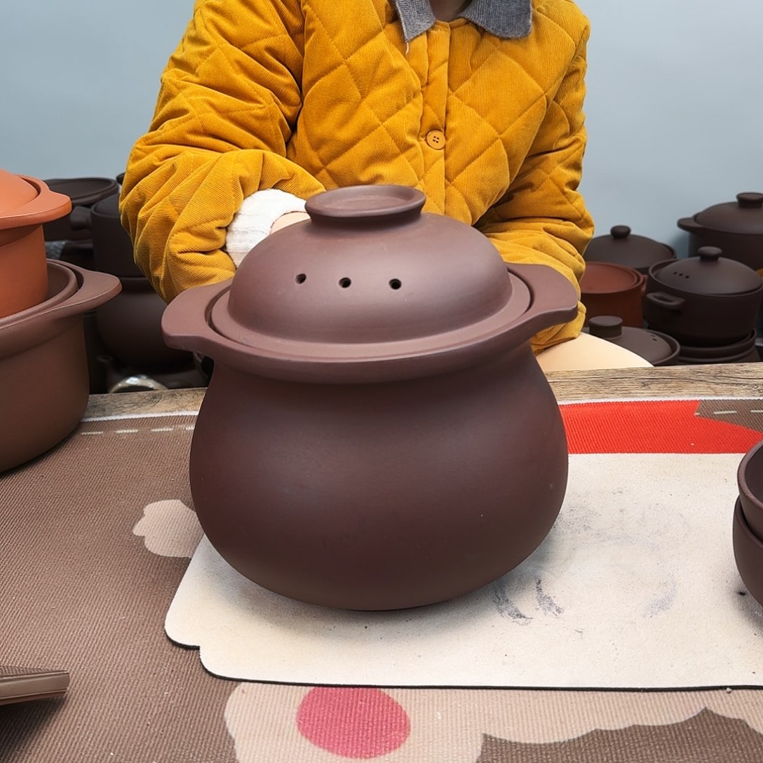 紫砂砂锅4升微微瑕