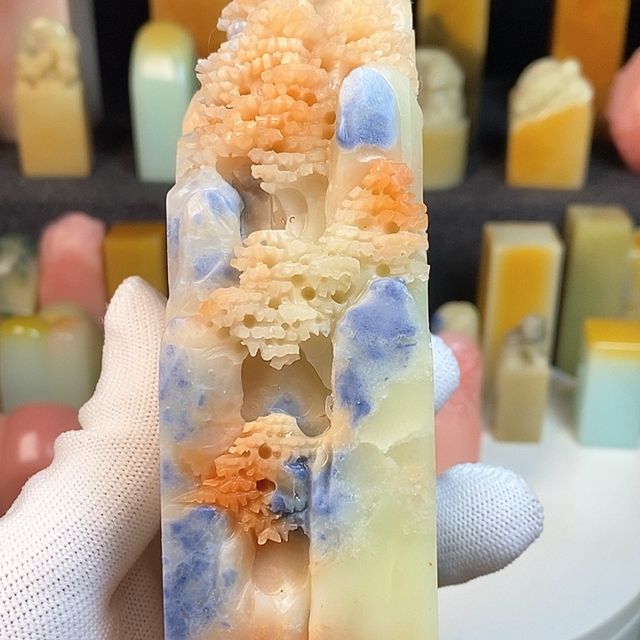 青田石印石青田兰花丁