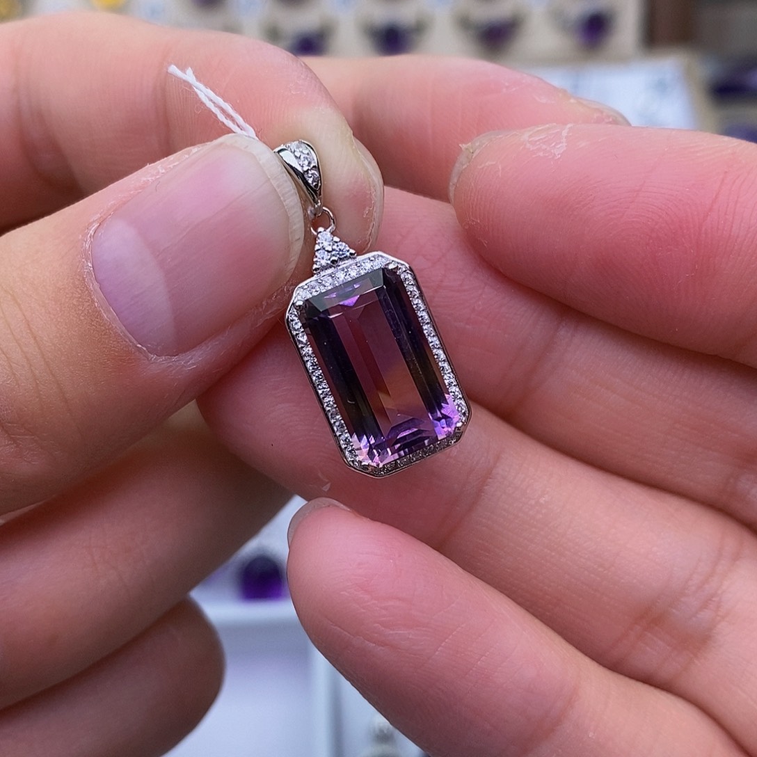 水晶纯天然无优化水晶Q银S925镶嵌欢*～