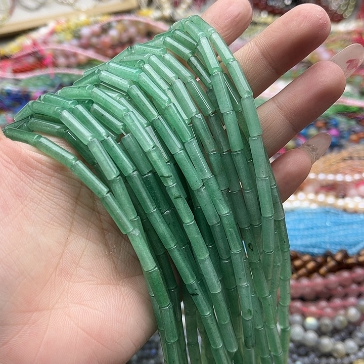 玛瑙/玉髓珠宝半成品未镶嵌一条4/13mm左右东陵玉管珠