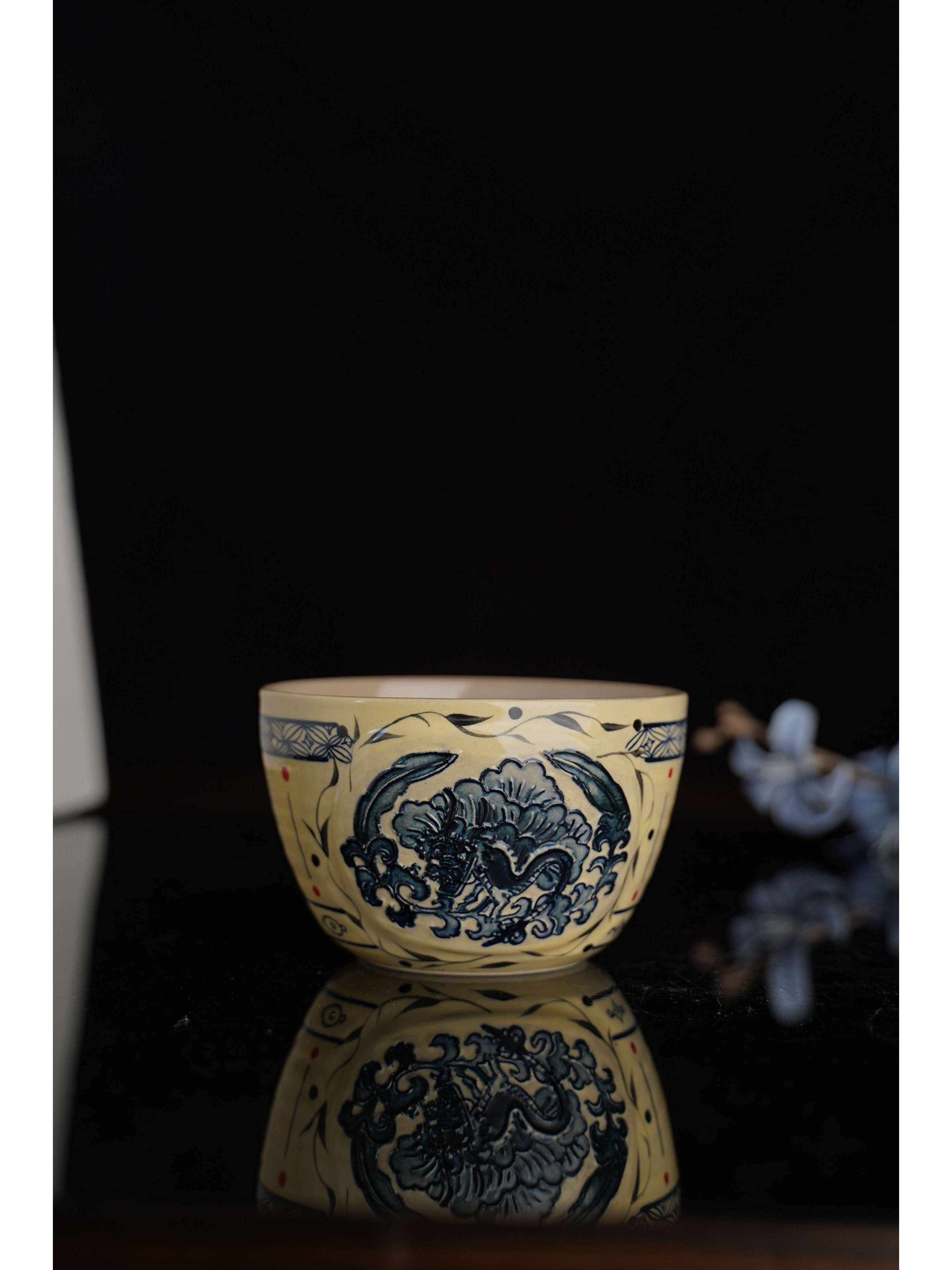 大炮家 | 线条青花龙甜品碗