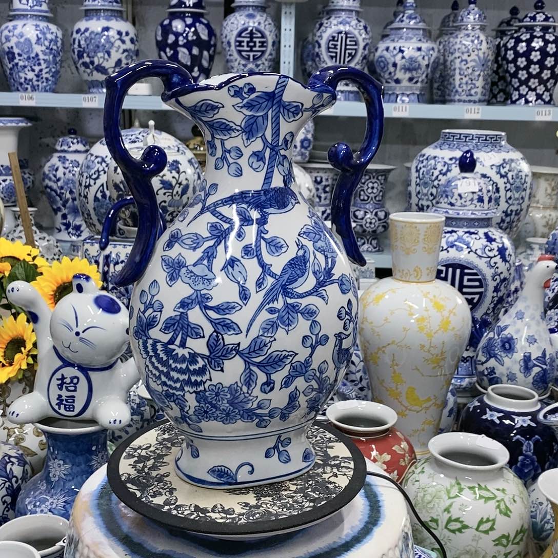 【闪购商品】摆件双耳花瓶瓷器34.24……………………