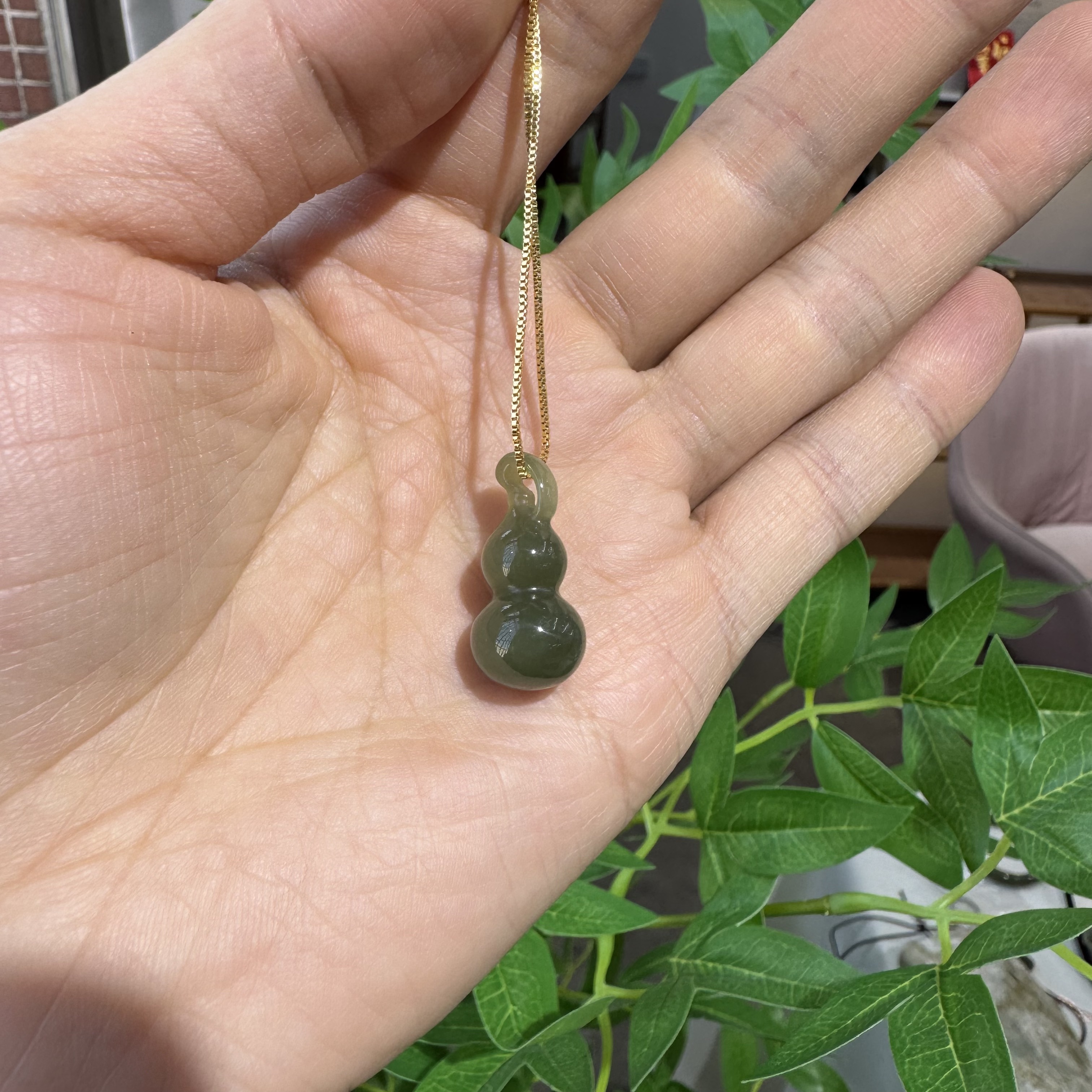 和田玉青黄口葫芦吊坠24*12mm 珠宝玉石 玉质温润细腻挂件