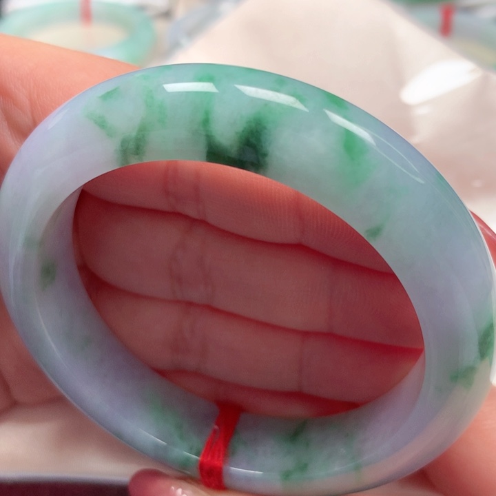 翡翠手镯未镶嵌紫飘花48