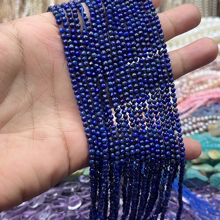 玛瑙/玉髓未镶嵌珠宝半成品一条2.5mm左右青金刻面